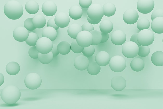 green floating bubbles