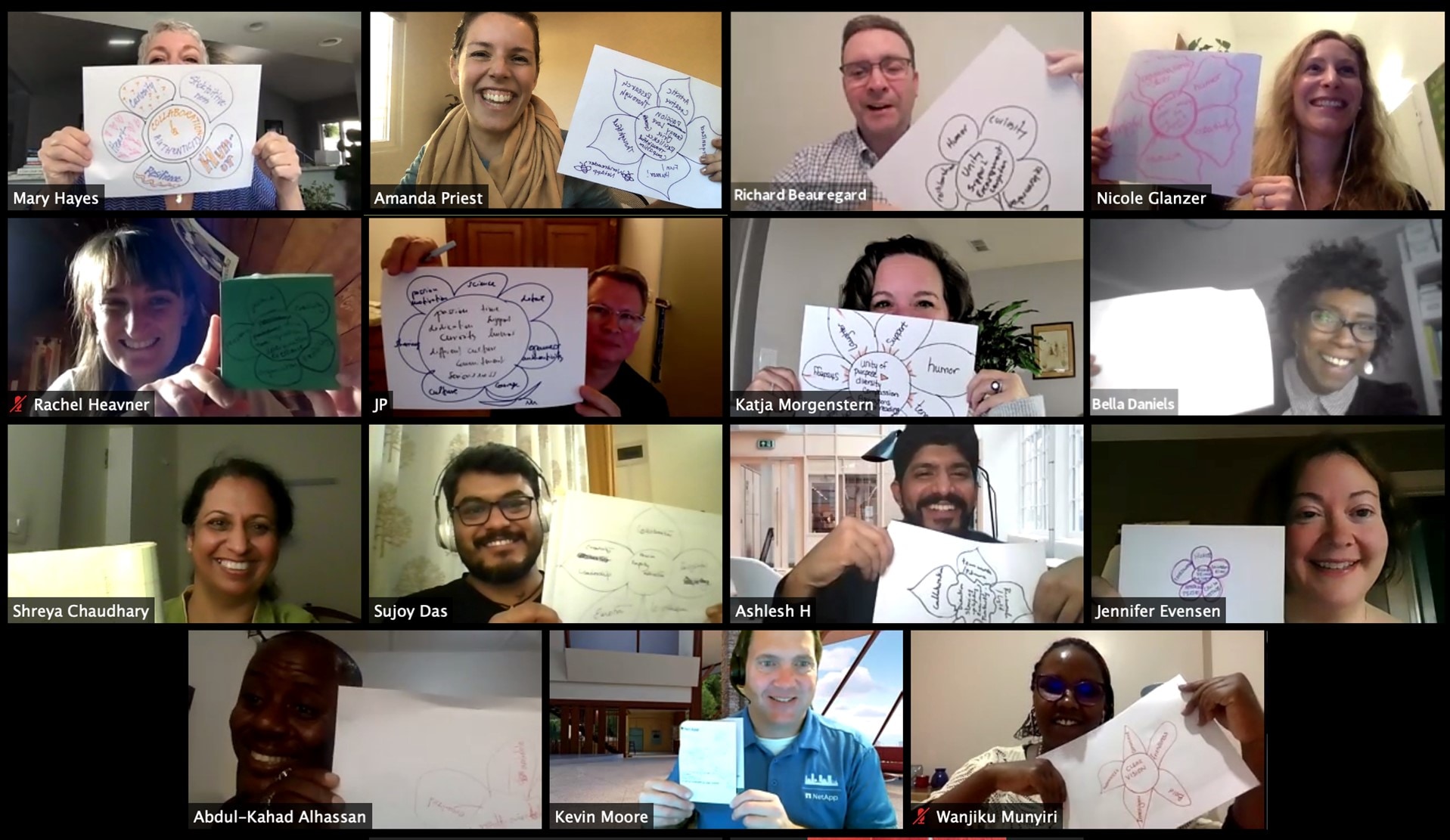 virtual meetup still shot of volunteers