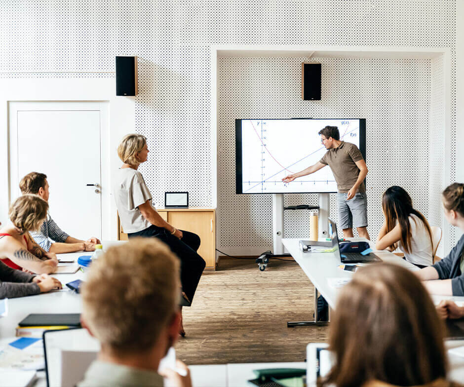 Person giving presentation to a group