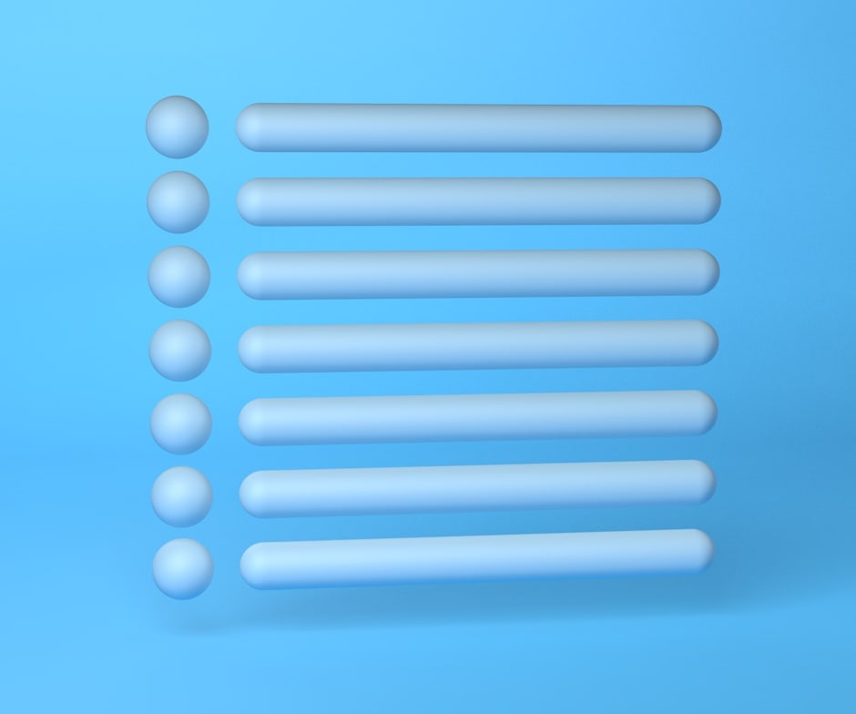 Points et bâtons bleus