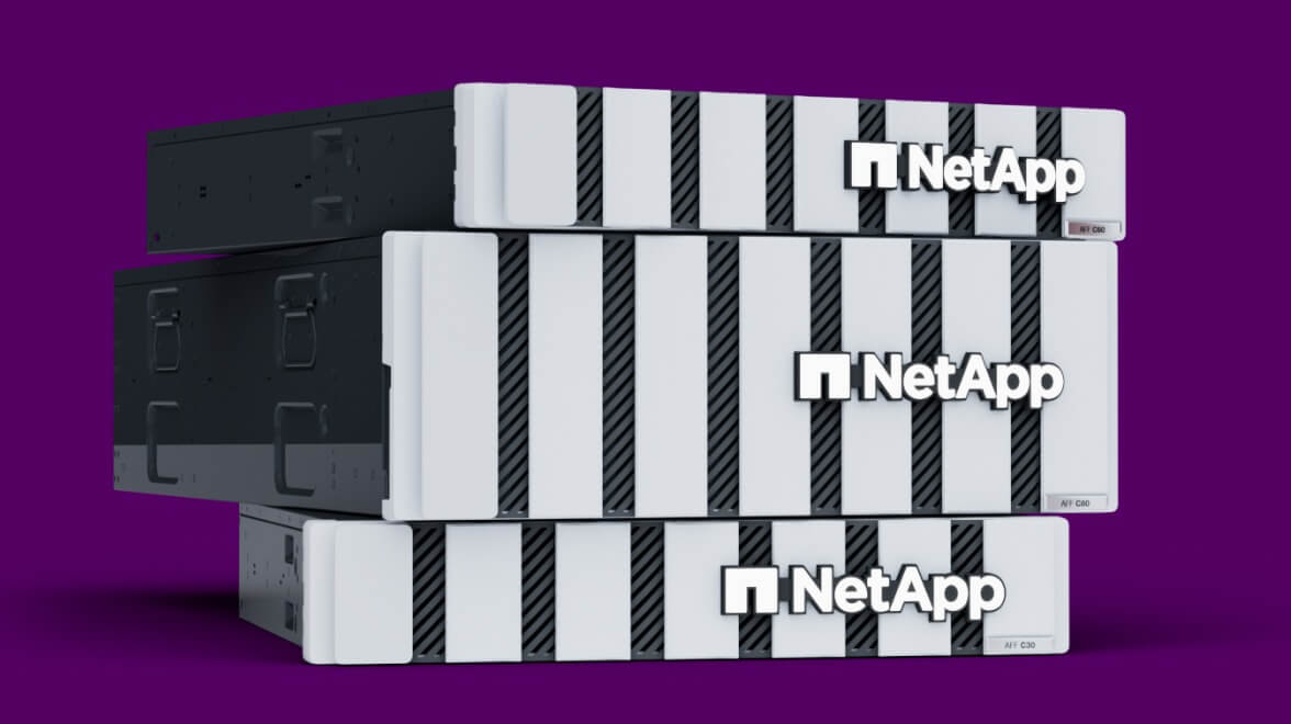NetApp devices stacked on top of each other