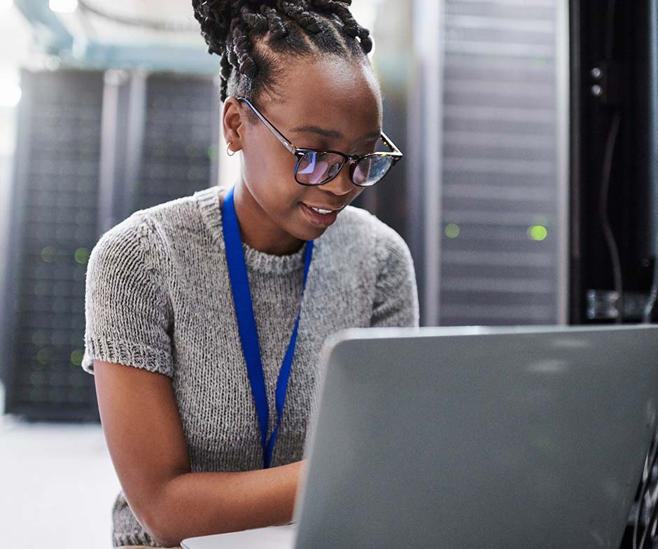 Person working on laptop