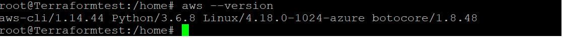 root@Terraformtest:/home# aws --version