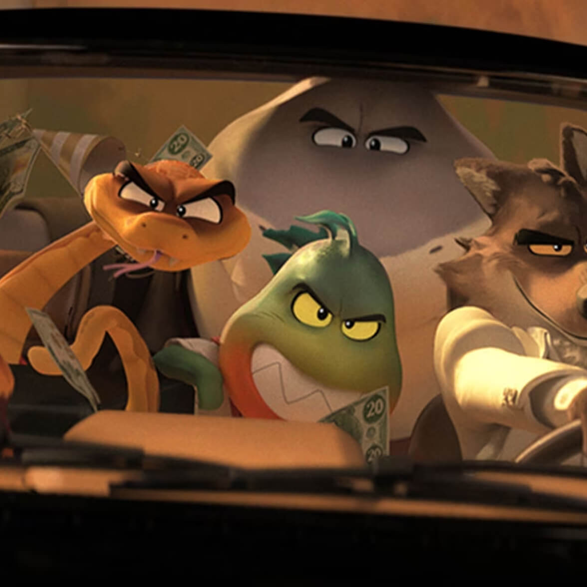 personajes de animación en pantalla