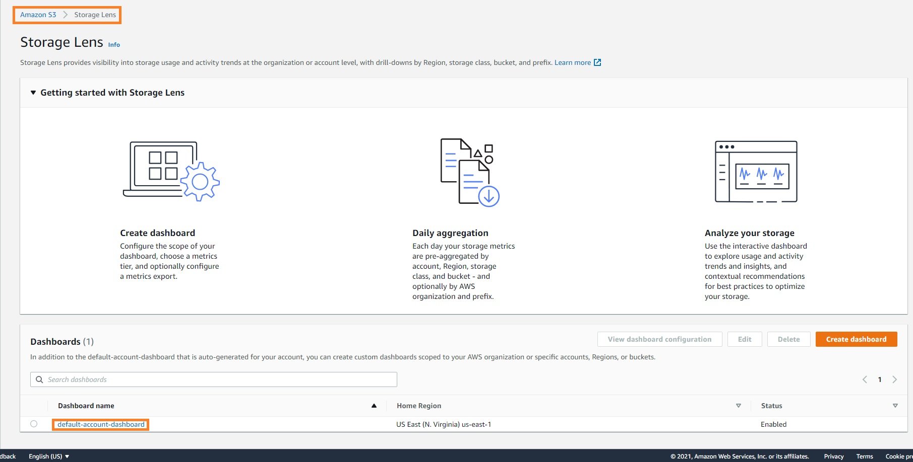 1 - Default dashboard