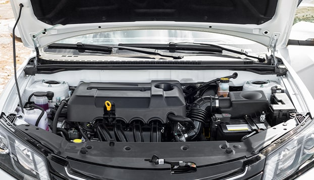 under hood of car