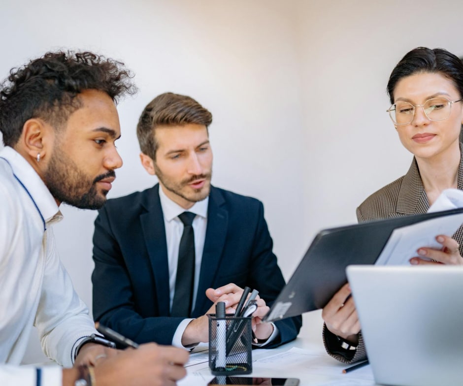 professionals discussing inside a room