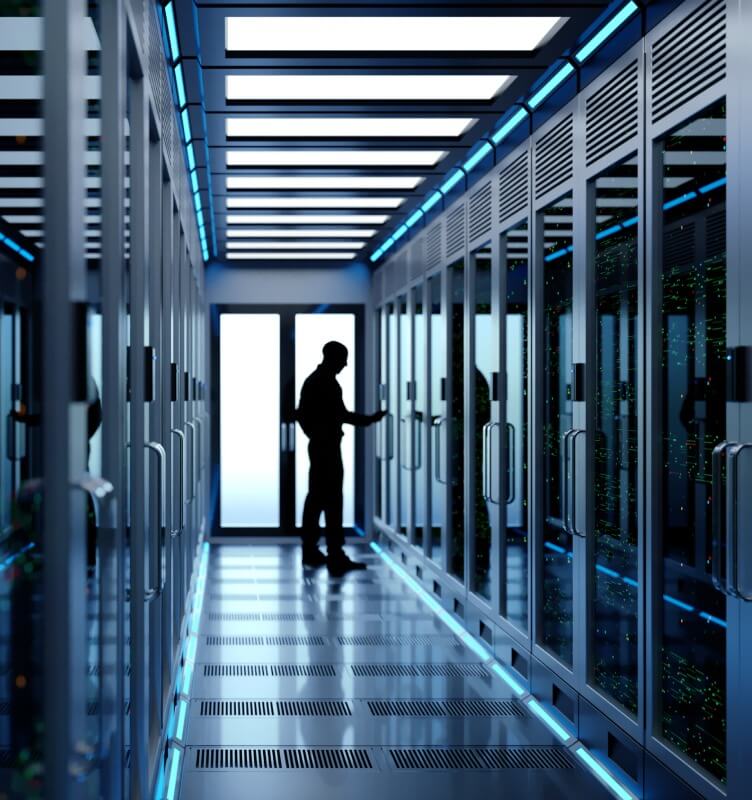 A Person standing at the Device room