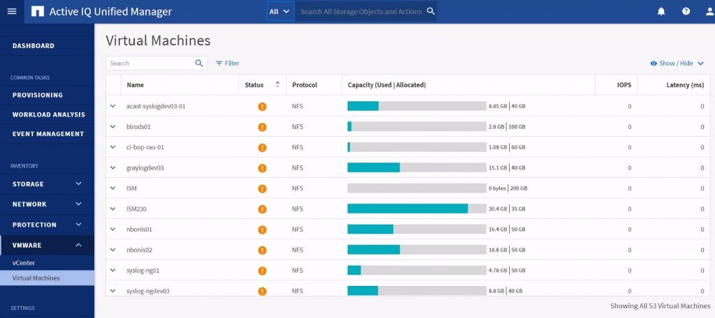 Active IQ Unified Manager for Virtual Machines