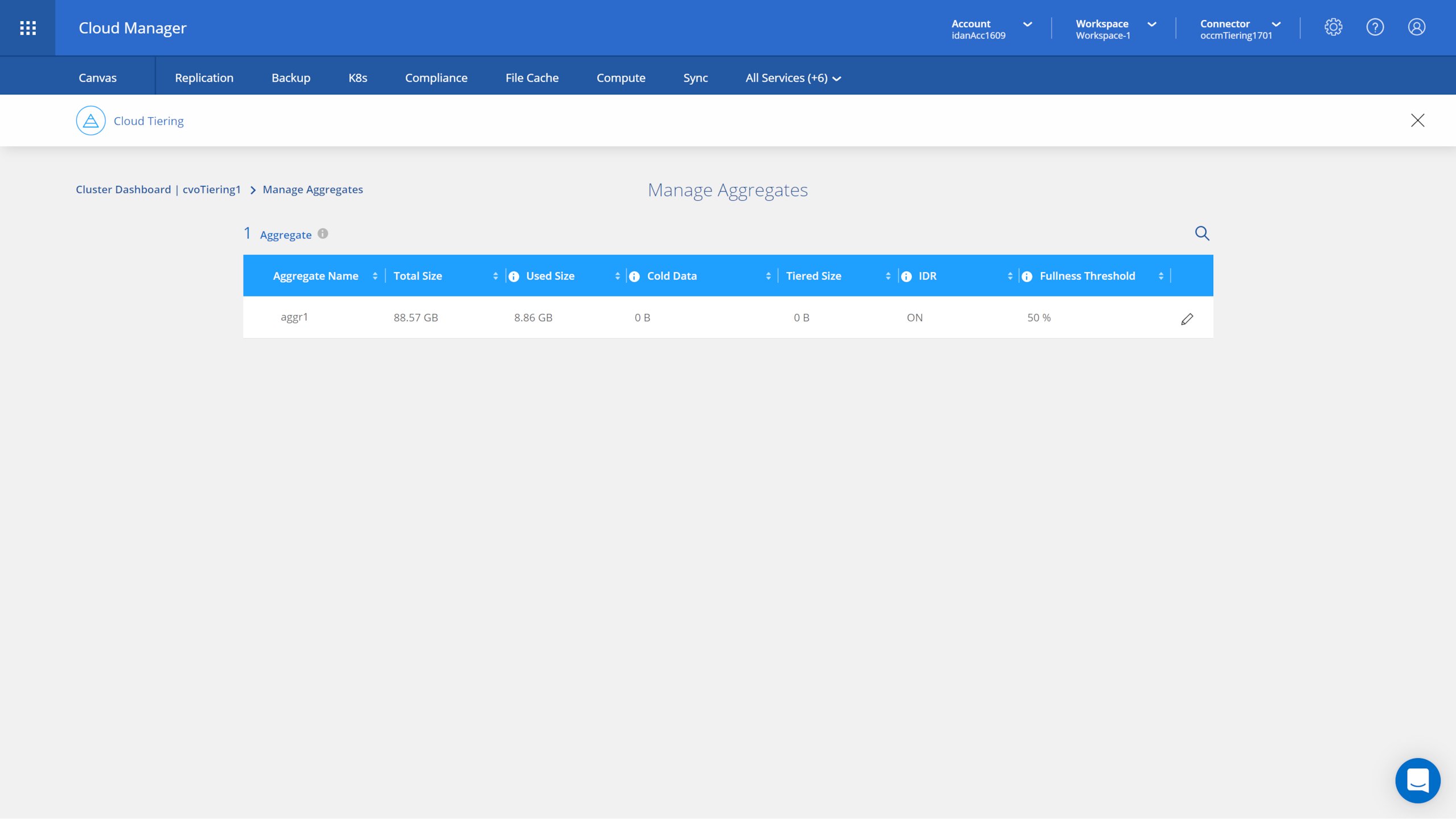 Through Clusters Dashboard - Manage Aggregates