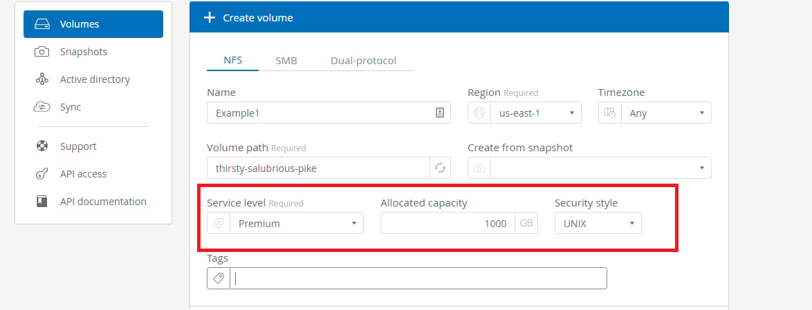 When you know the capacity you need for the volume and the bandwidth needed for data access, you can choose the optimal calibration of service level and allocated capacity.