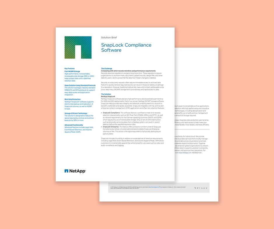 snaplock compliance solution brief 2-page document