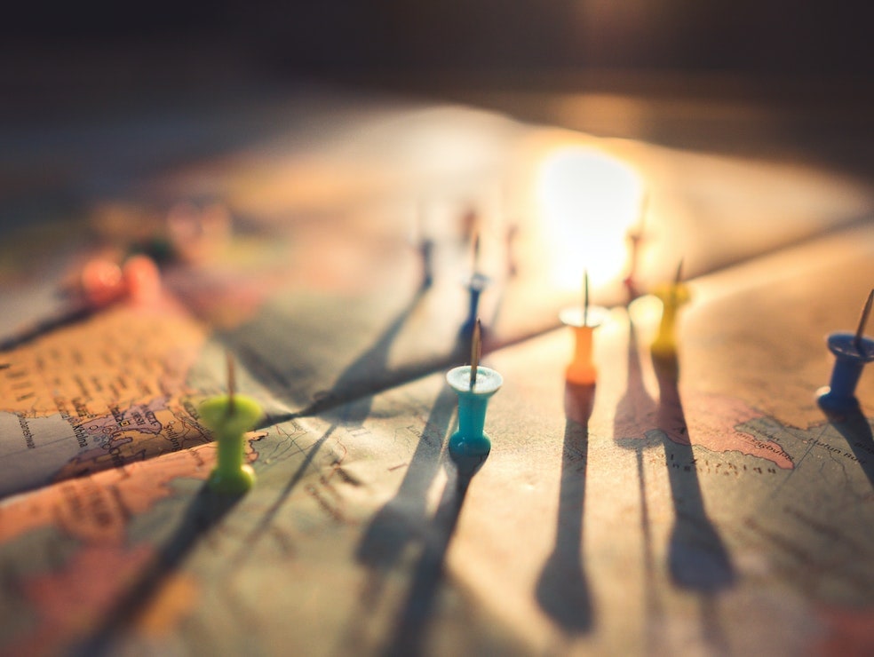pins on a map