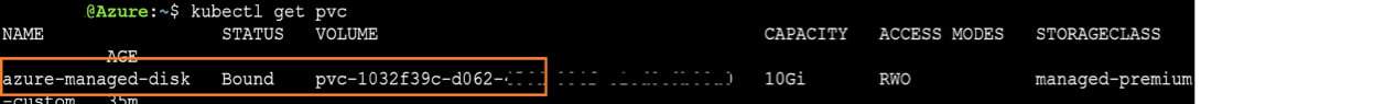 Run the following command to list the pvc status