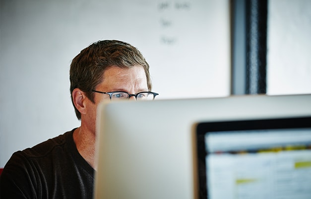 Person working on a computer