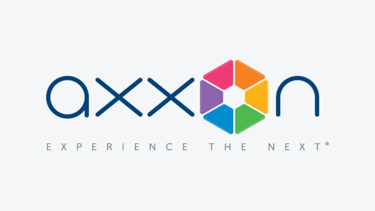 AxxonのロゴとEXPERIENCE THE NEXTのタグライン