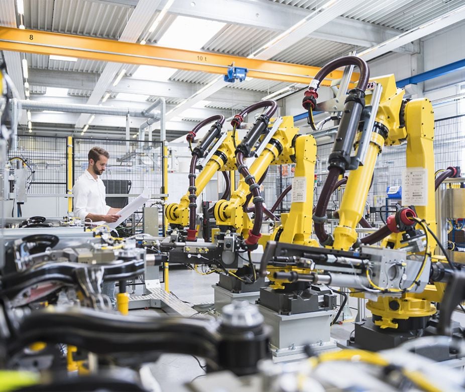 Man working on the machines