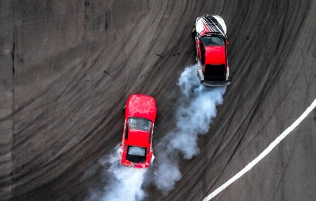 race cars drifting