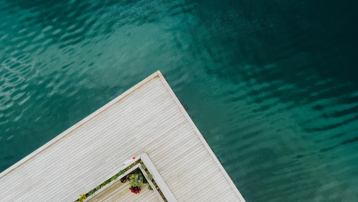 pier deck with water