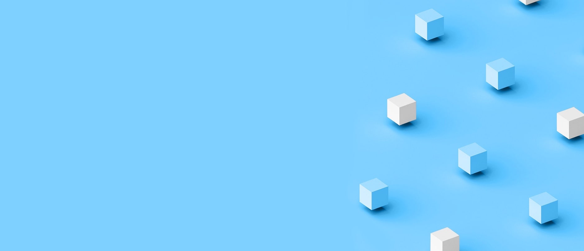 blue and white cubes
