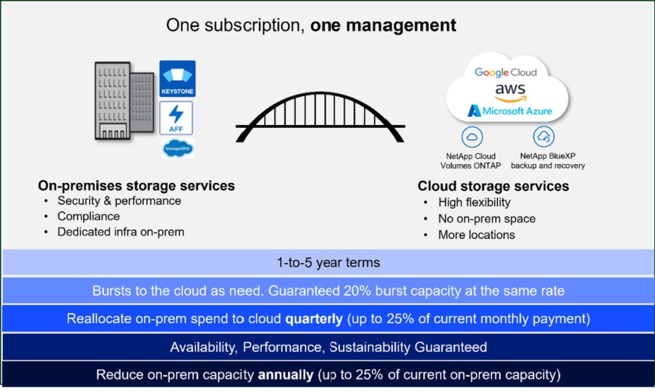on-premises and cloud storage services with a single subscription