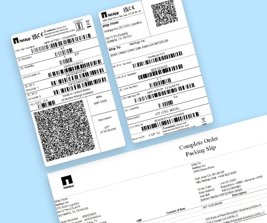 examples of packaging labels