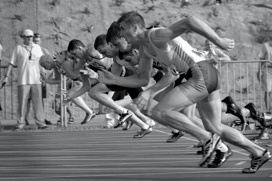 runners on a track