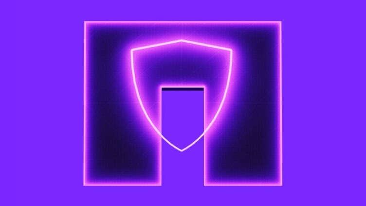 NetApp Logo vor violettem Hintergrund