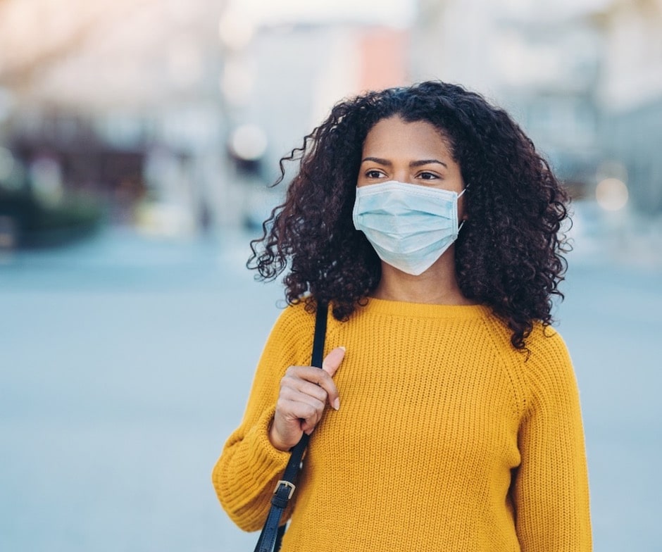 Person wearing a mask
