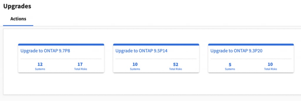 Active IQ ONTAP upgrades