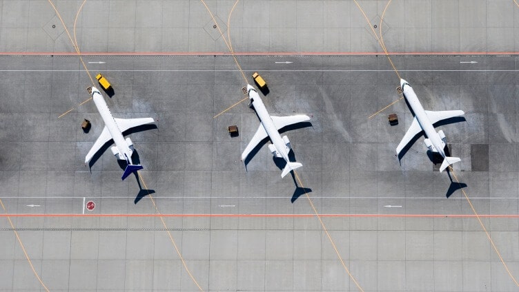flights parked on runway