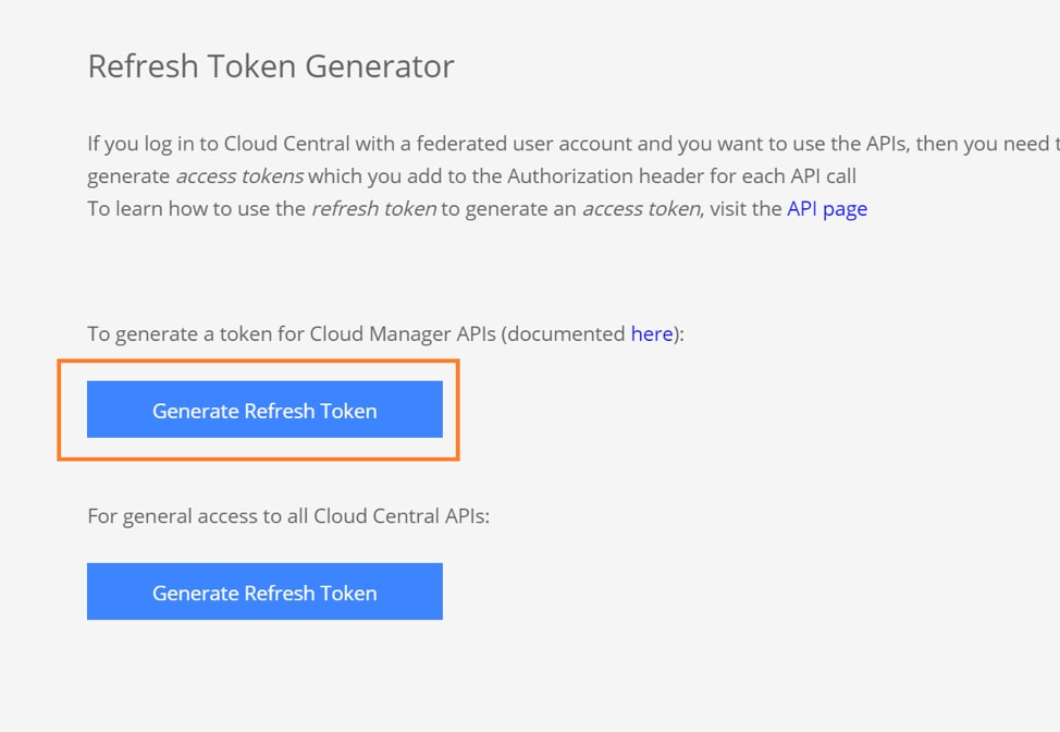 To generate a token for Cloud Manager APIs (documented here): Generate Refresh Token