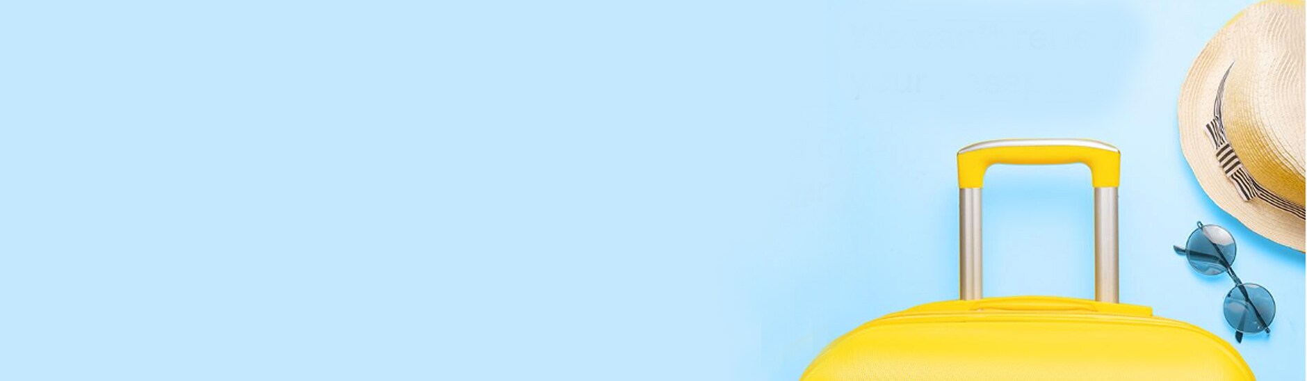 A hat and sunglasses on a blue background
