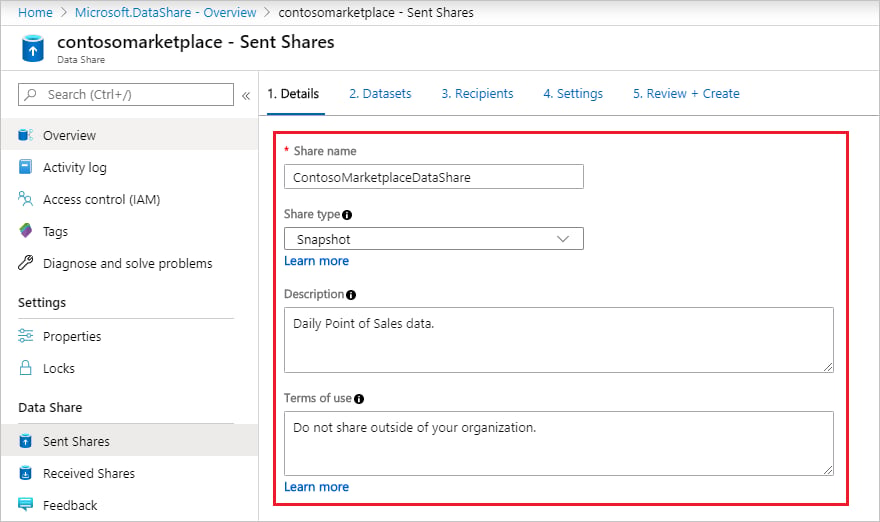 enter share details 1