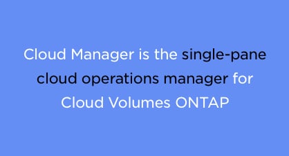 cloud manager for cloud volumes ONTAP