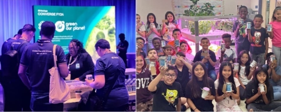 Kids holding cups