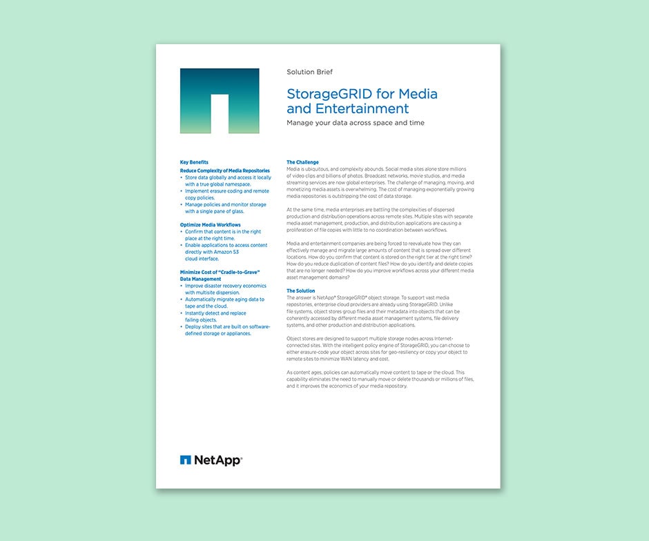 StorageGRID paper for media entertainment