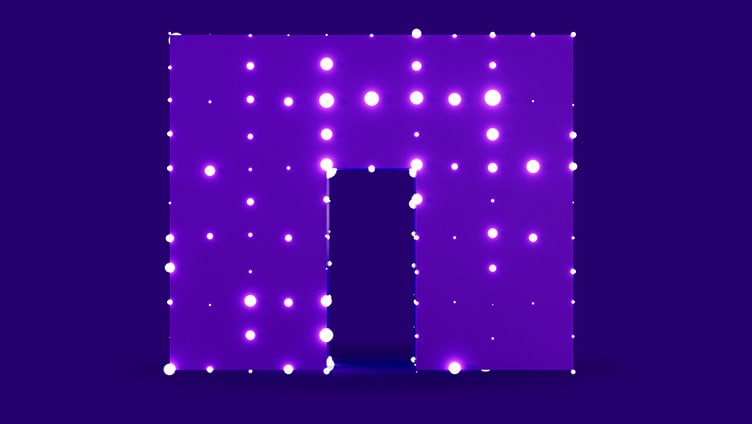 Logo NetApp avec lumières sur la lettre N