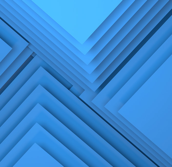 4 stacks of blue triangle tiles on a blue background