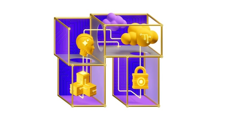 3D NetApp Arch Logo Structure with 3D object inside