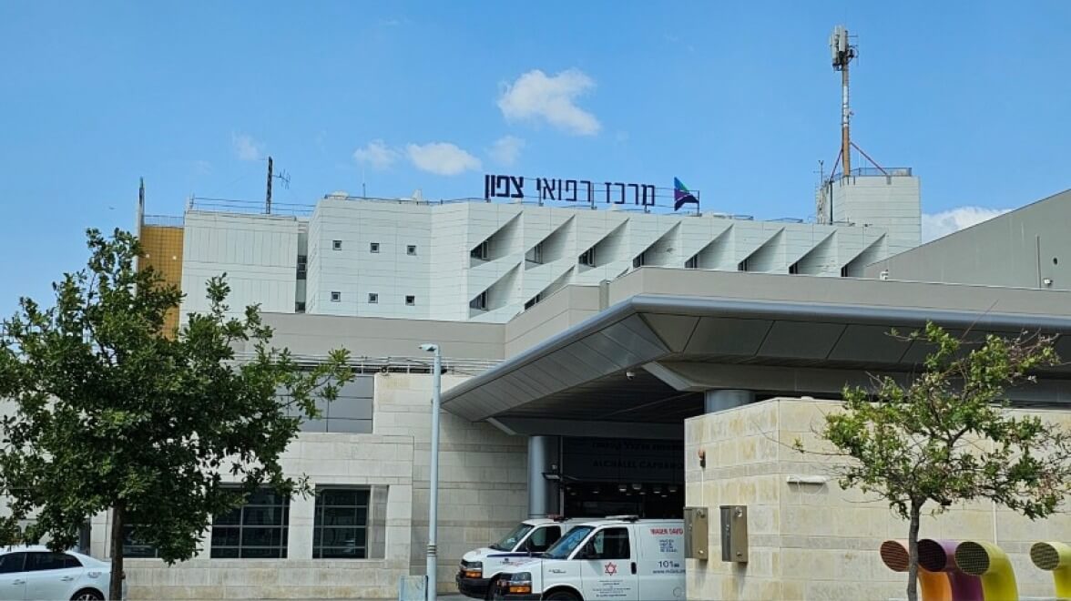 hospital with ambulances