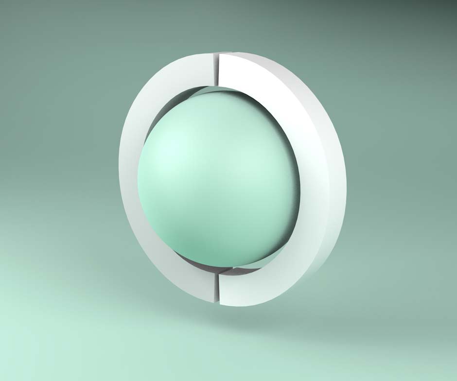 green sphare with white frame