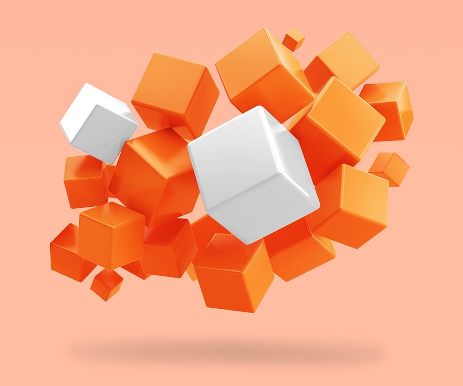 orange and white cubes
