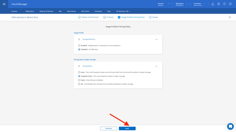 staging.cloudmanager.netapp.com working-environments view=clouds (AOC) 18