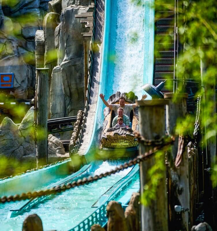 The Tirol Log Flume family attraction at Europa-Park Resort