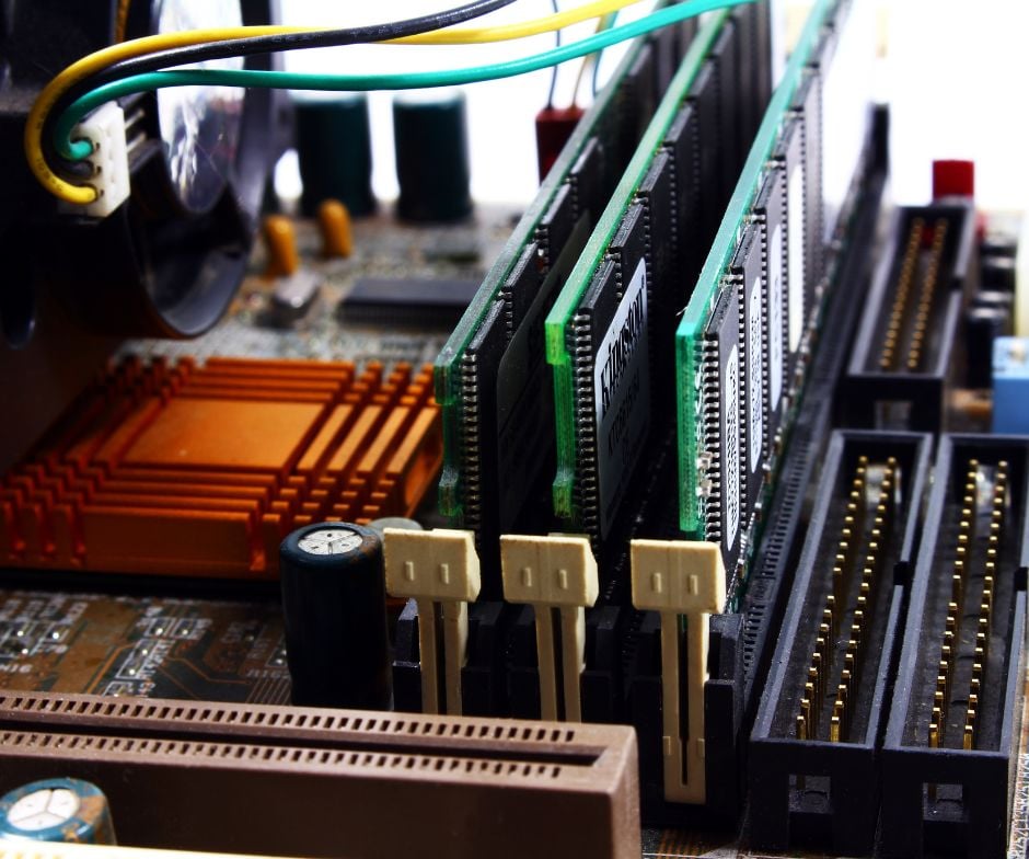 microchips integrated inside motherboard