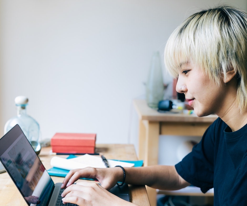Person working on laptop