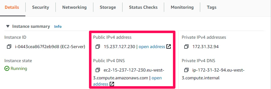 EC2 Instance details