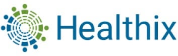 showing the Healthix company logo with a circular green and blue graphic.