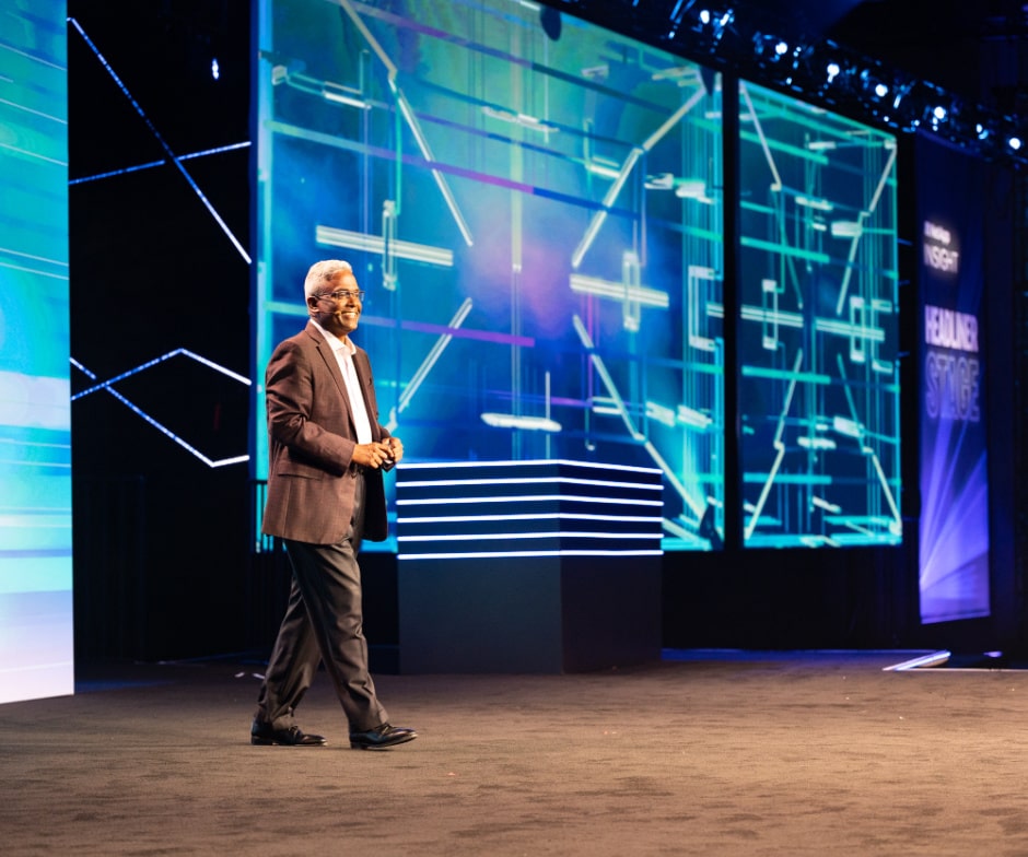 George Kurian on stage